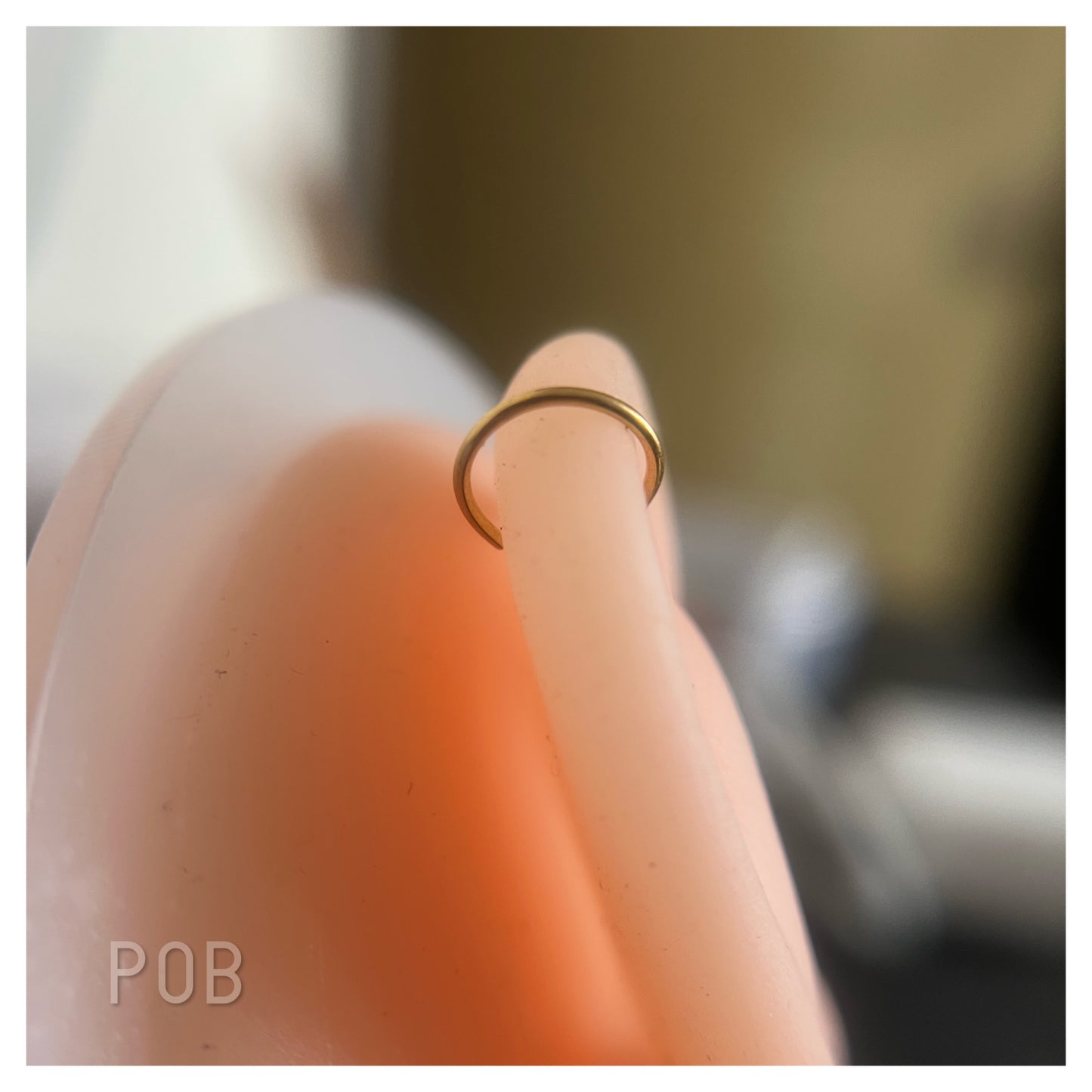 Gold fake piercings press type (anti tarnish) POBX37x
