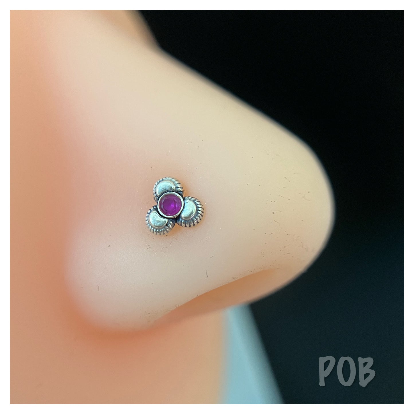Sterling silver wire type nose pin POBX9