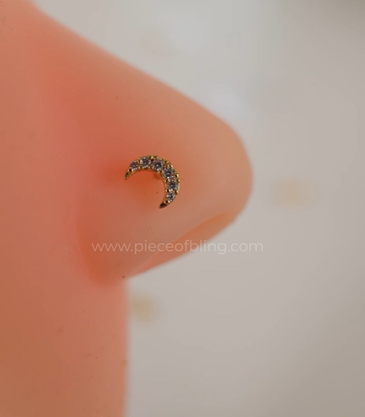 MOON -GOLD PLATED STUD