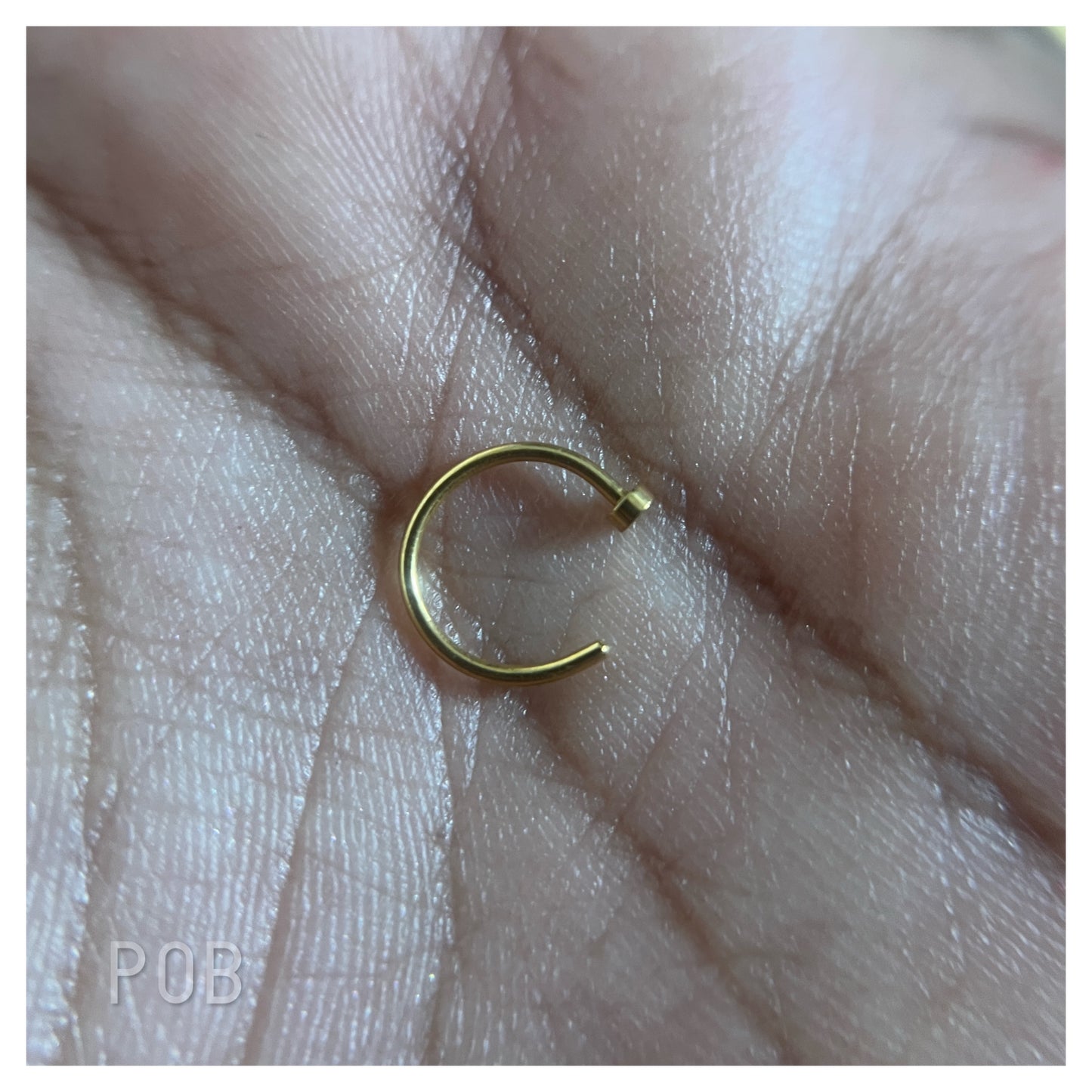 Gold fake piercings press type (anti tarnish) POBX37x
