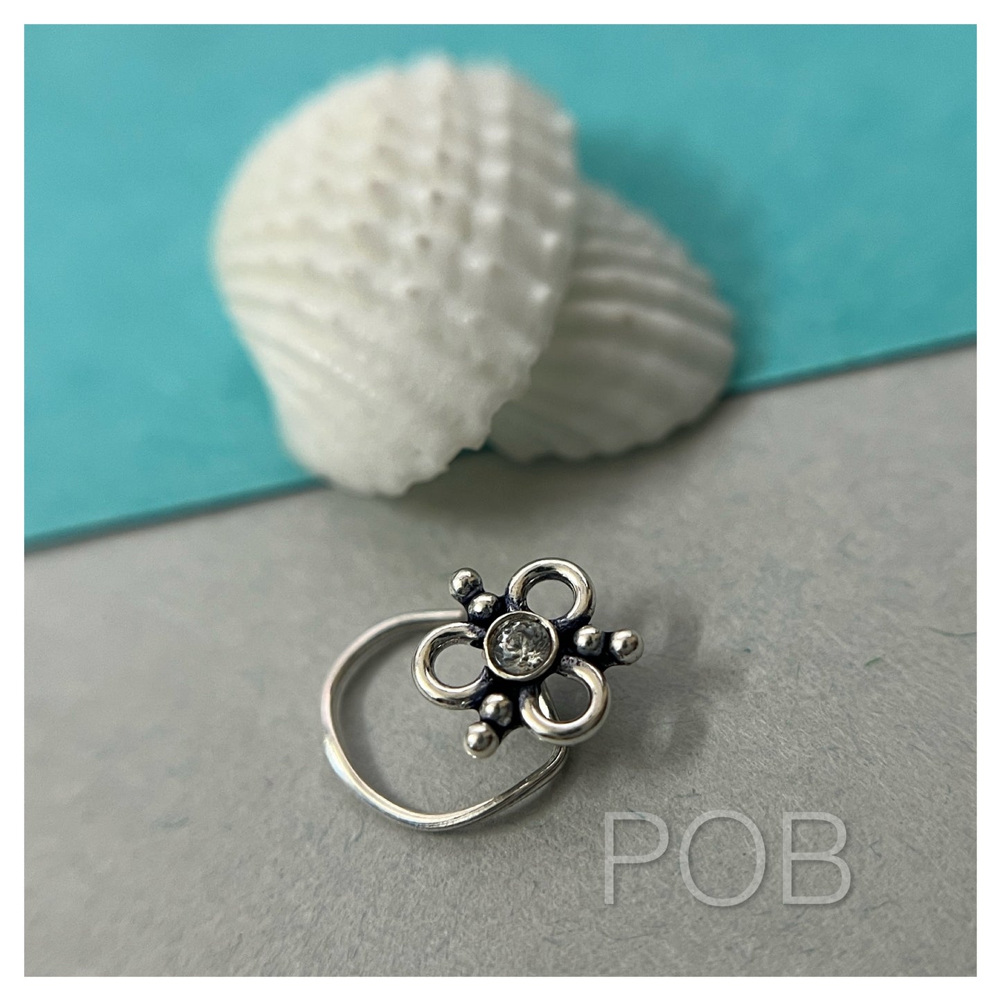 Sterling silver nose pin wire type POBX6