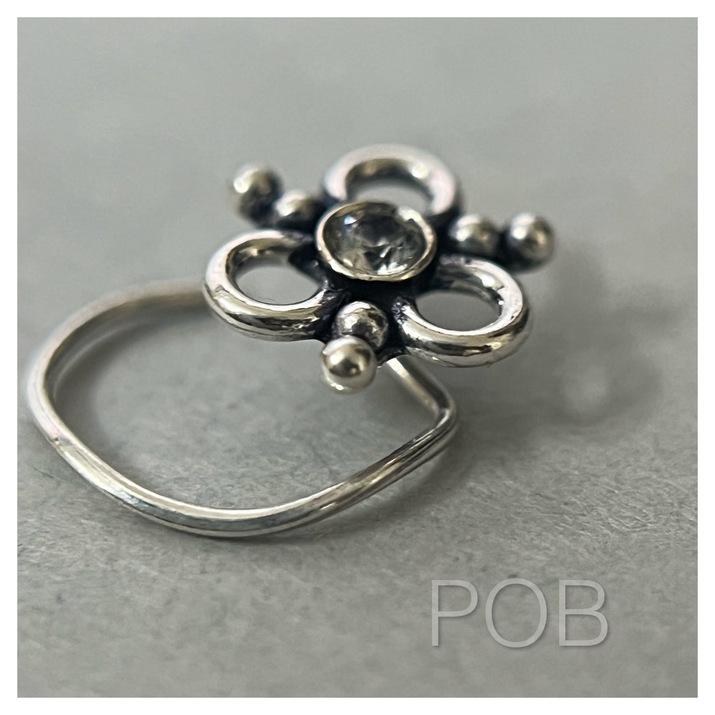 Sterling silver nose pin wire type POBX6