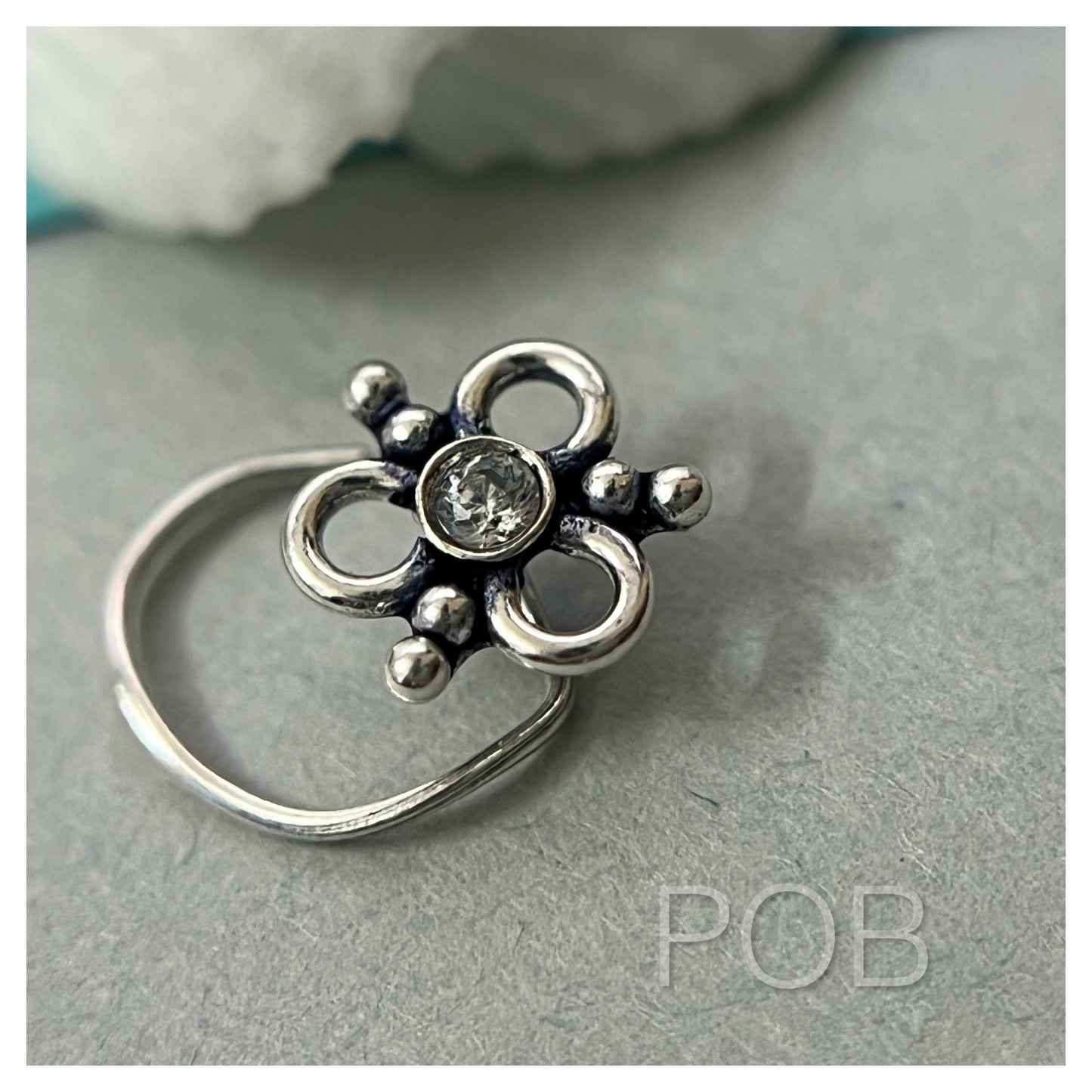 Sterling silver nose pin wire type POBX6