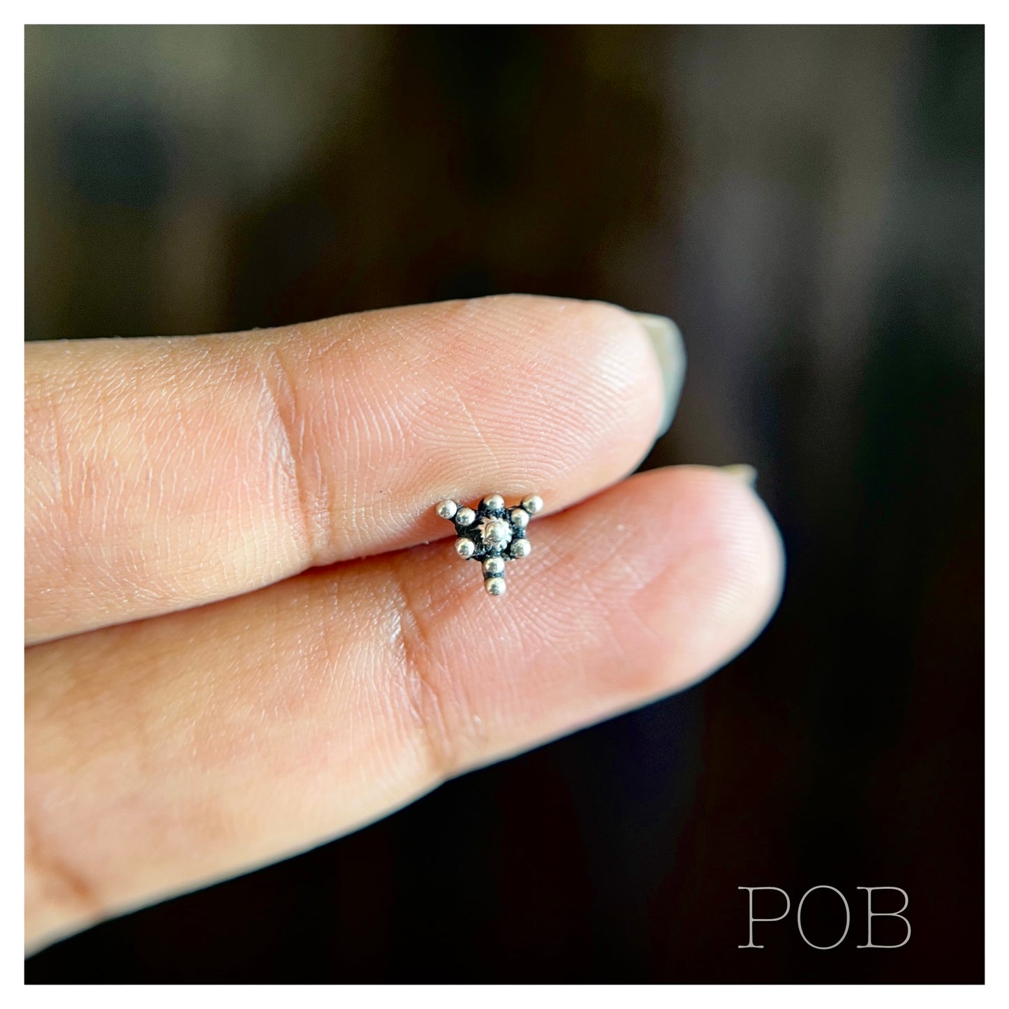 925 sterling silver nosepin POBX15