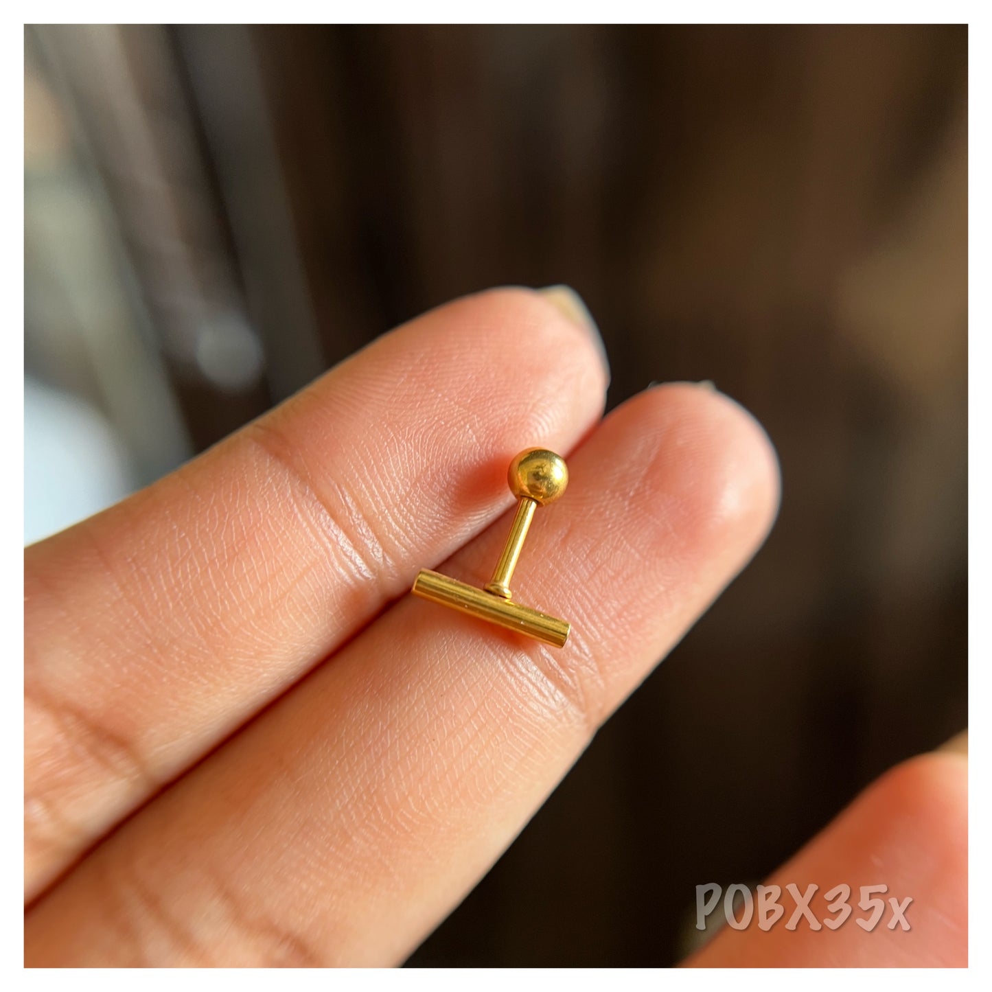 Gold anti tarnish stud pobx35x
