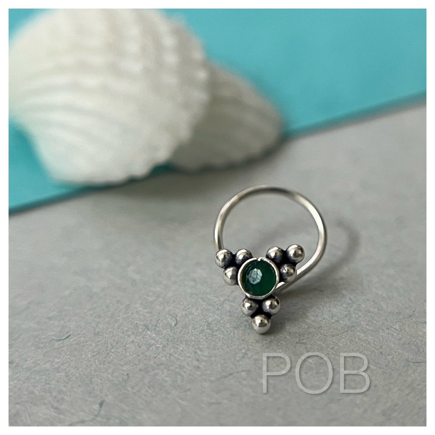 Sterling silver nose pin wire type POBX5