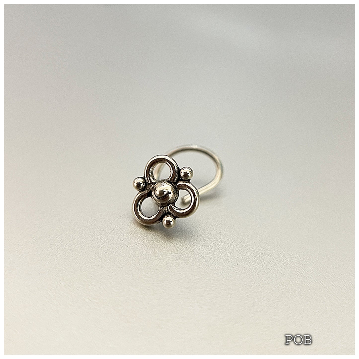 Bohemian wire type nosepin 925 silver pobx12