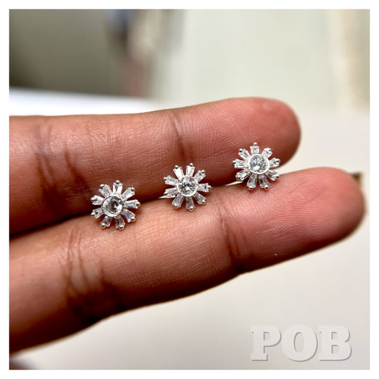 925 silver zircon stone stud POBx41