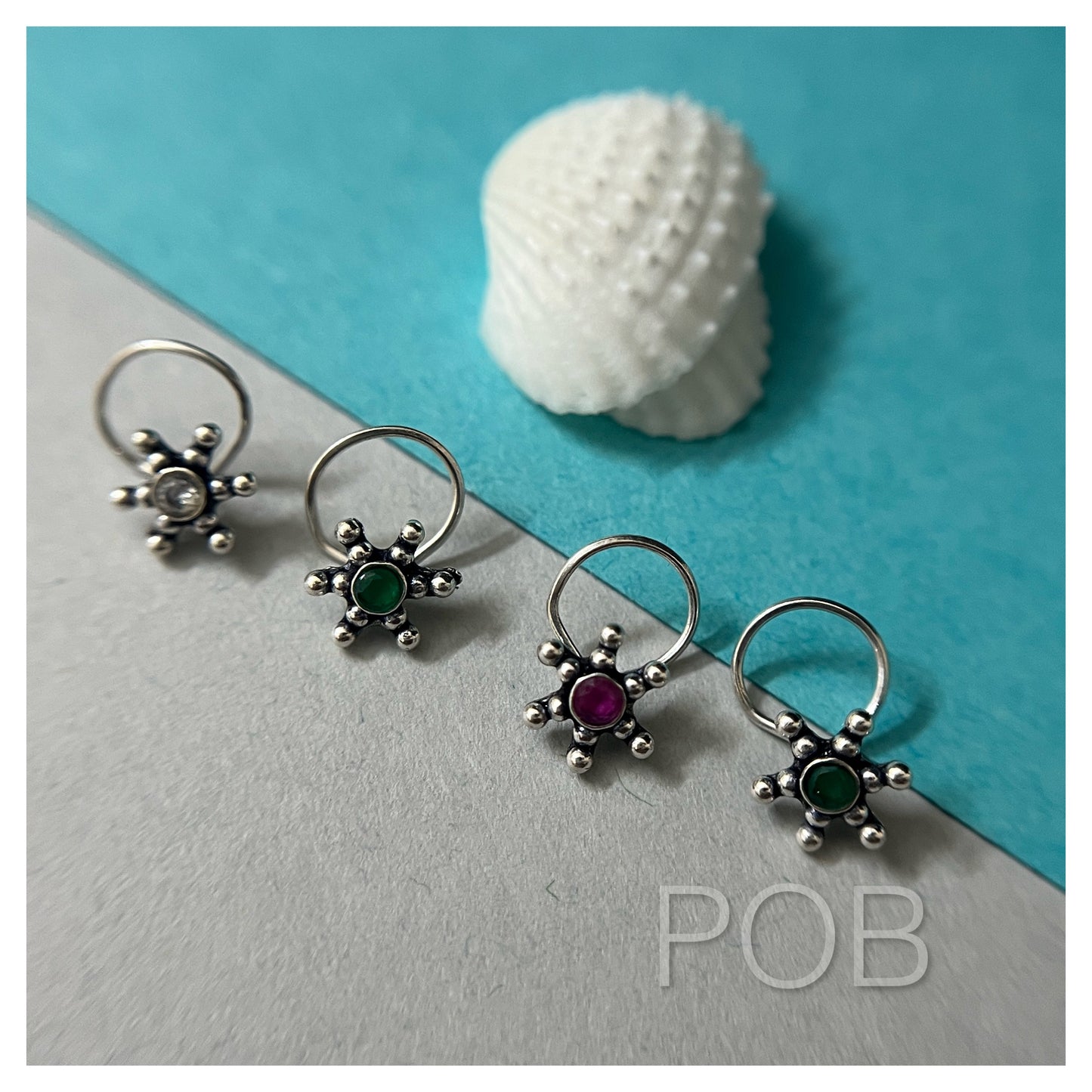 Sterling silver nose pin wire type POBX7