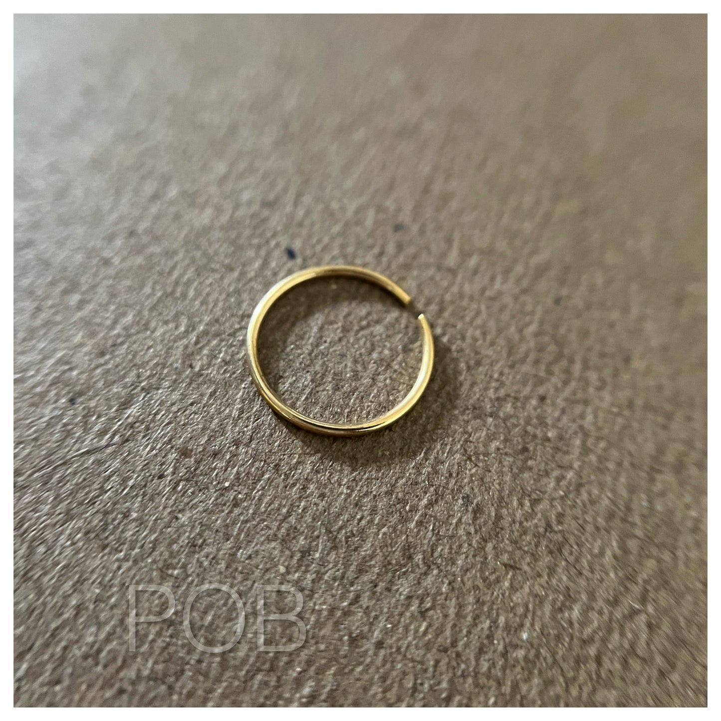 Gold stainless steel ring long lasting pobx23