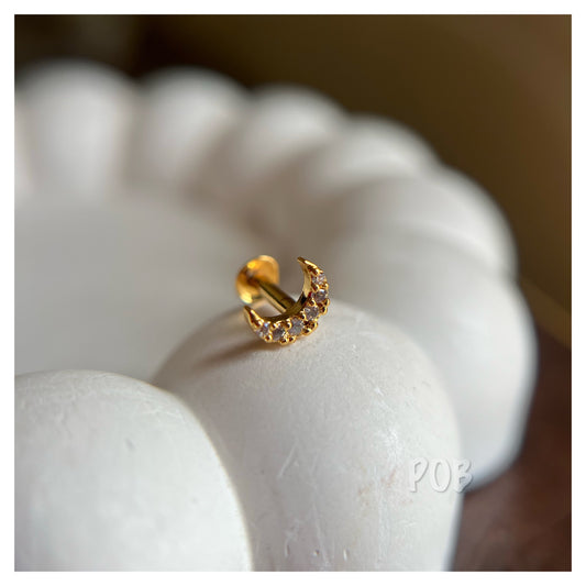 MOON -GOLD PLATED STUD