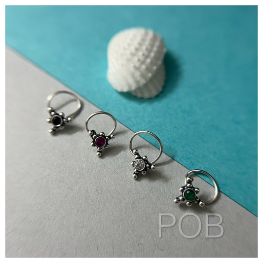 Sterling silver nose pin wire type POBX7