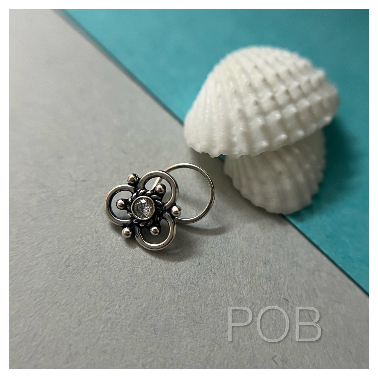 Sterling silver nose pin wire type POBX6