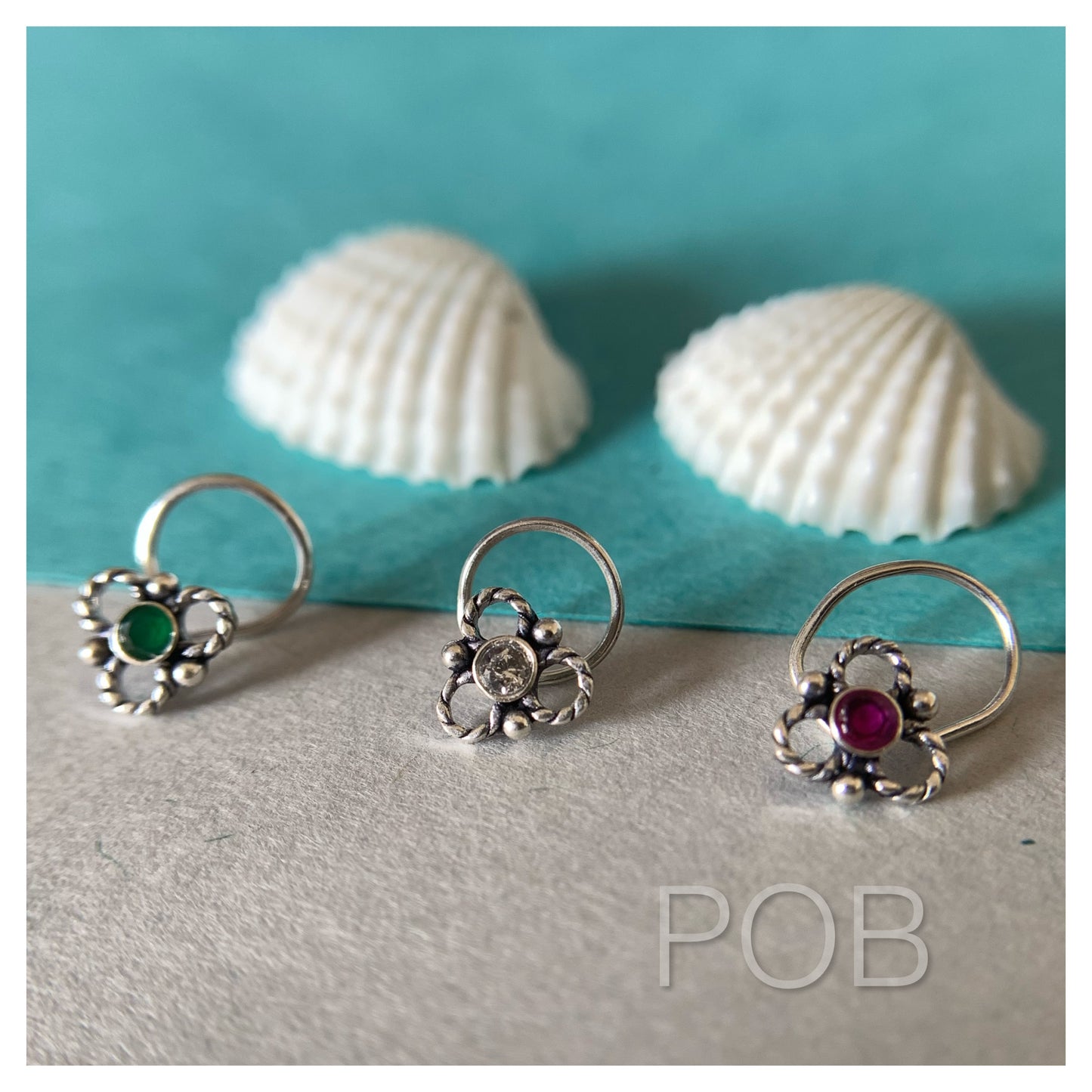 Sterling silver nose pin wire type POBX8