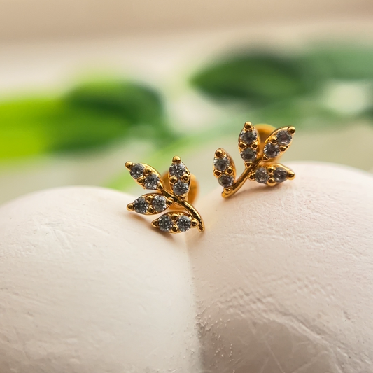 LEAF STUDS pair