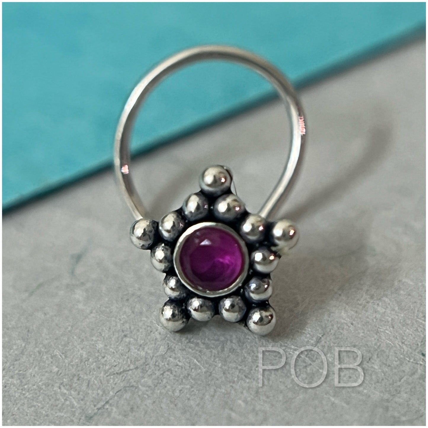 Sterling silver nose pin wire type POBx4