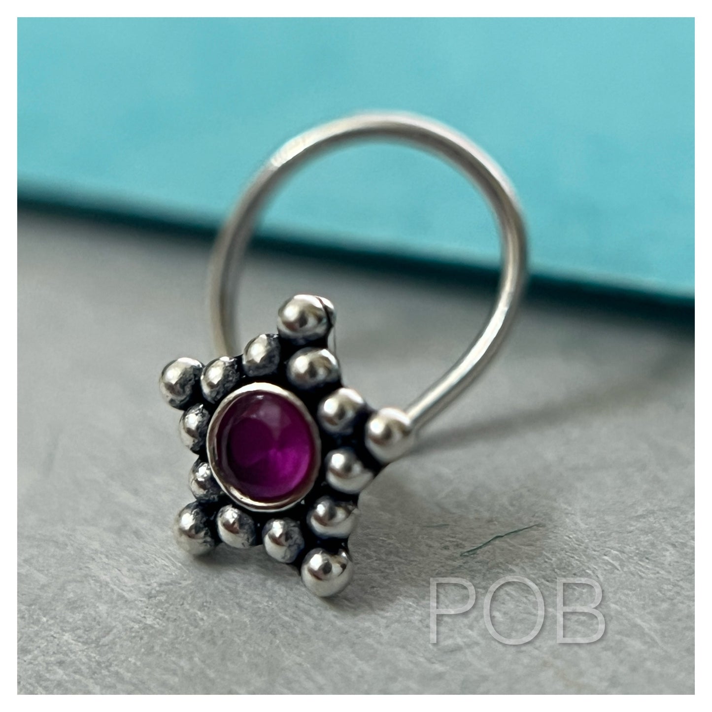 Sterling silver nose pin wire type POBx4