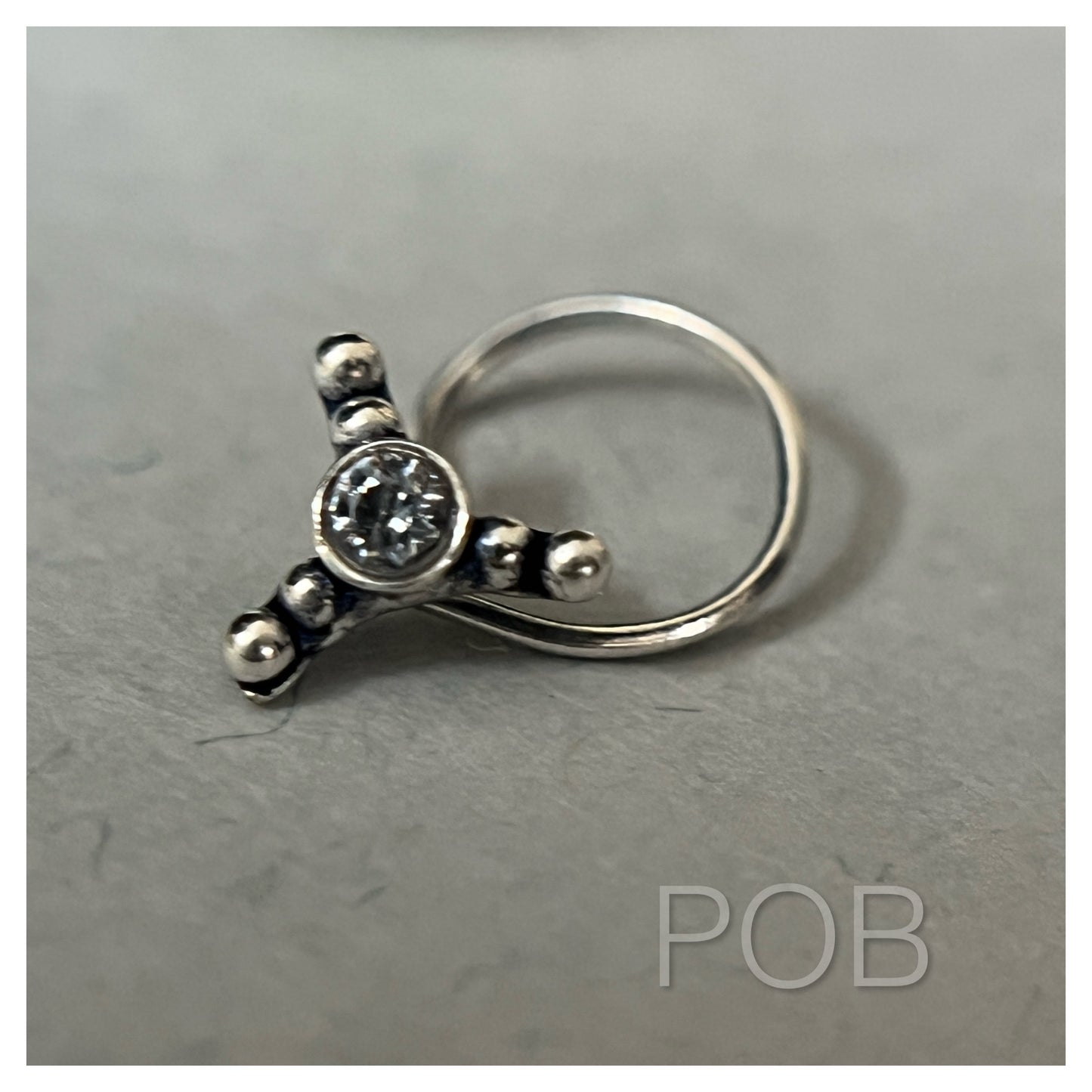 Sterling silver nose pin wire type POBX5