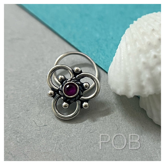 Sterling silver nose pin wire type POBX6