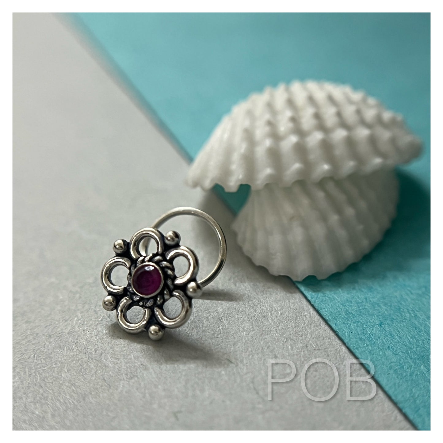 Sterling silver nose pin wire type POBX6