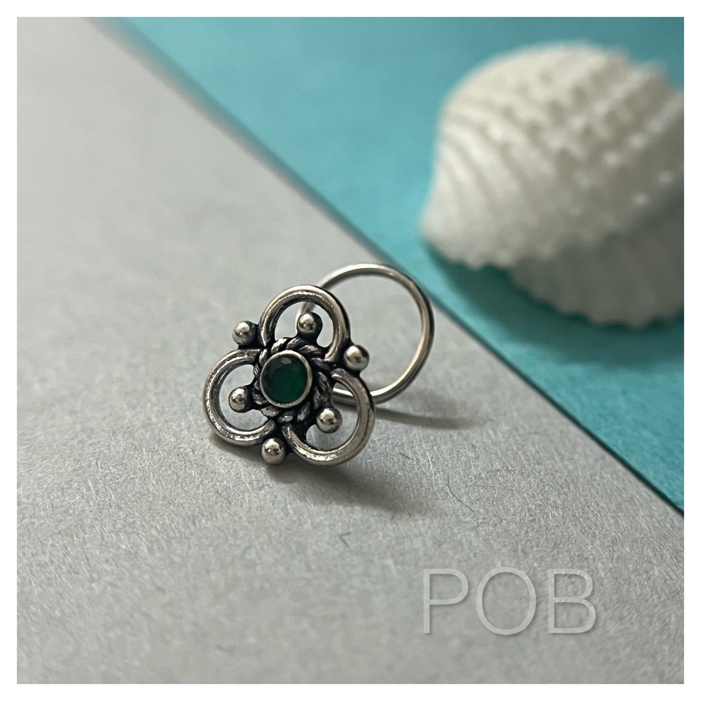 Sterling silver nose pin wire type POBX6