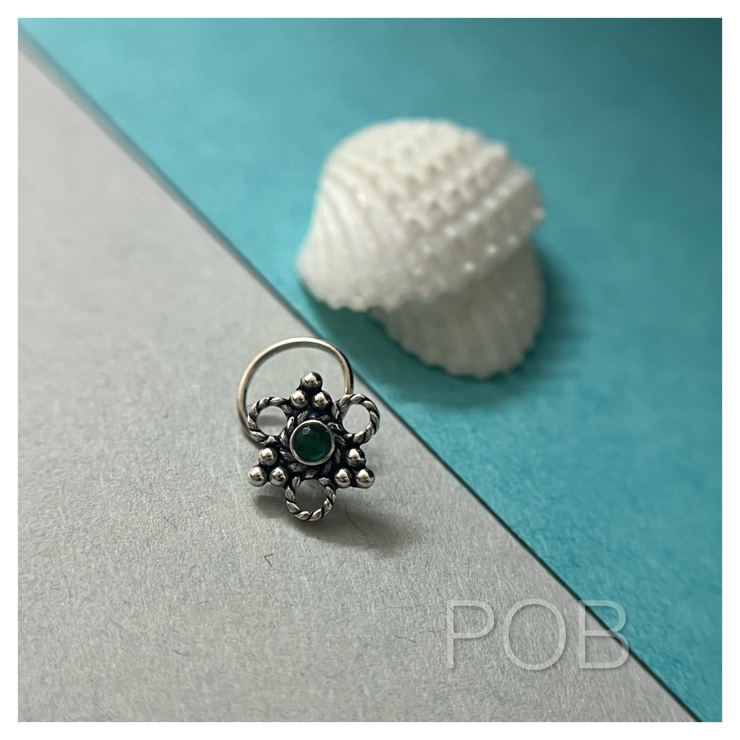 Sterling silver nose pin wire type POBX6